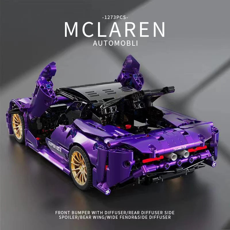 1273PCS Technical Purple McLaren Sport Car Building Blocks Vehicle Bricks Toys