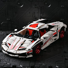 1696PCS Technical LP610 White Lambo Speed Sports Car Building Blocks Bricks Toys