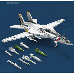 1600pcs F-14 Fighter Jet Modern Military Model Building Blocks Bricks Toys