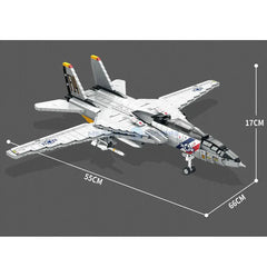 1600pcs F-14 Fighter Jet Modern Military Model Building Blocks Bricks Toys