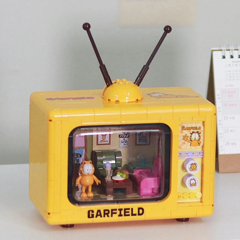 Garfield Cat Mini Blocks - MOC Brick Figure, TV House Toy for Collectors!