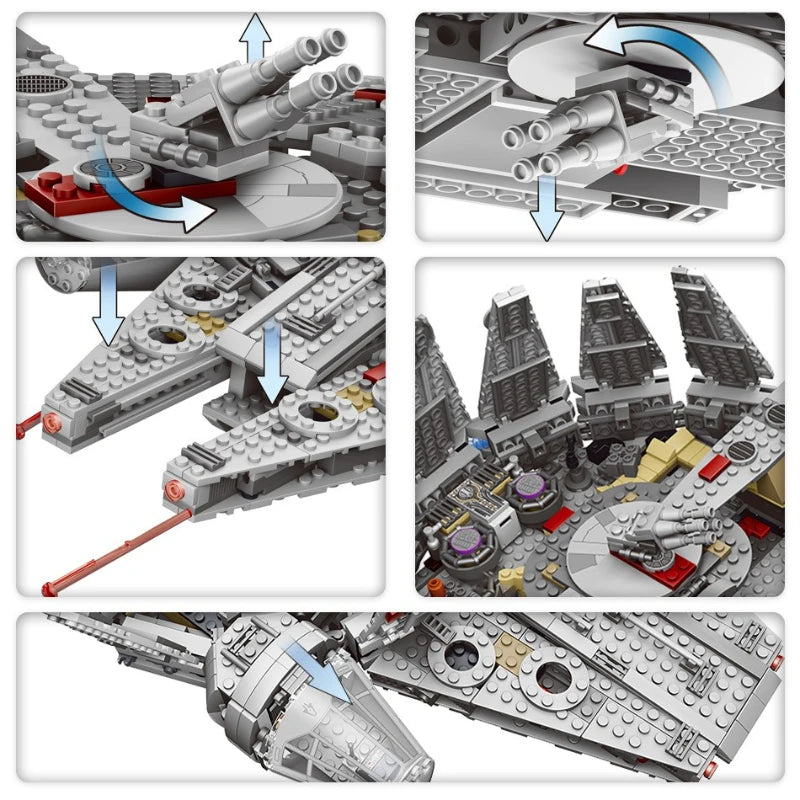 1381pcs Spaceship Building Blocks Stars Fighter Space Ship 75105 Bricks Toys