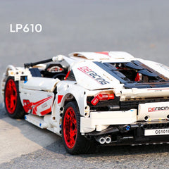 1696PCS Technical LP610 White Lambo Speed Sports Car Building Blocks Bricks Toys