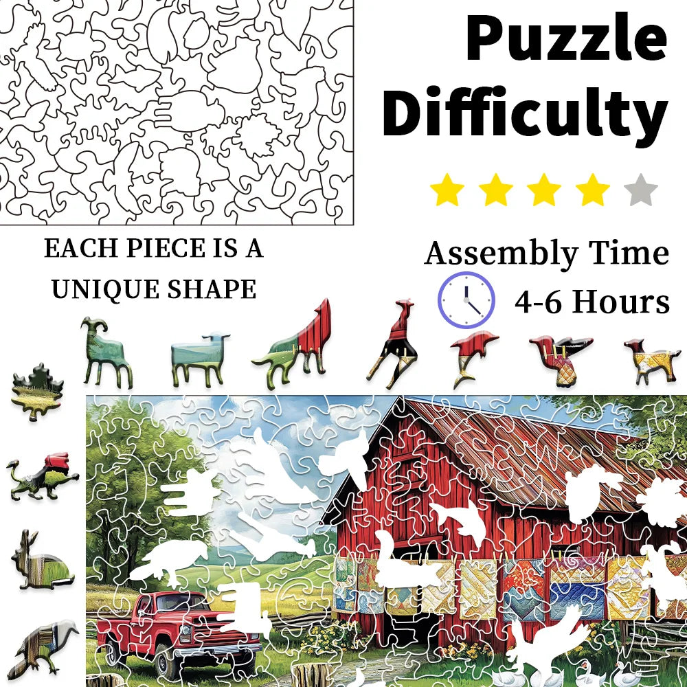 Build The Wooden Green Countryside Farm – Jigsaw Puzzle Toy!