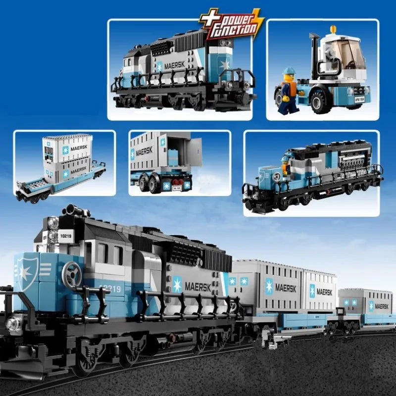 1234Pcs Maersk Steam Train Building Blocks Compatible With 10219 ﻿Bricks Toys