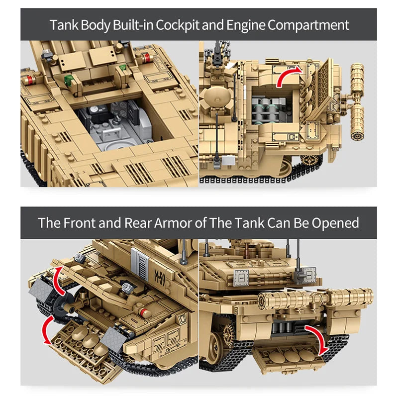 1687Pcs Military Tanks UK Challenger II Battle Tank Building Blocks Bricks Toys