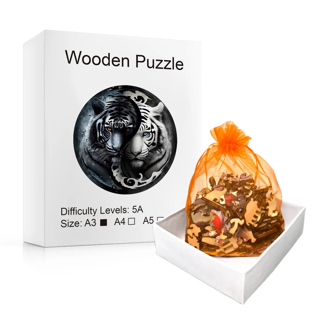 Build The 3D Wooden Yin Yang Tiger– Animal Jigsaw Puzzle Toy!