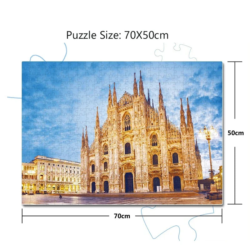 70*50cm 1000PCS Paper Jigsaw Puzzle Landscape Series - the Cathedral