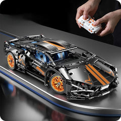 1280PCS Technology 1:14 Black Supercar Racing Building Blocks Bricks Toys