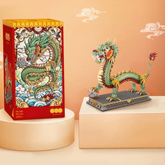 1416Pcs Chinese Dragon Block Chinese Style Animal Mini Building Blocks DIY Girl Assembling Puzzle Bricks Toys