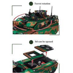 1406PCS World War II  Military Battle Leopard 2A7 Tank Model Building Block Toys