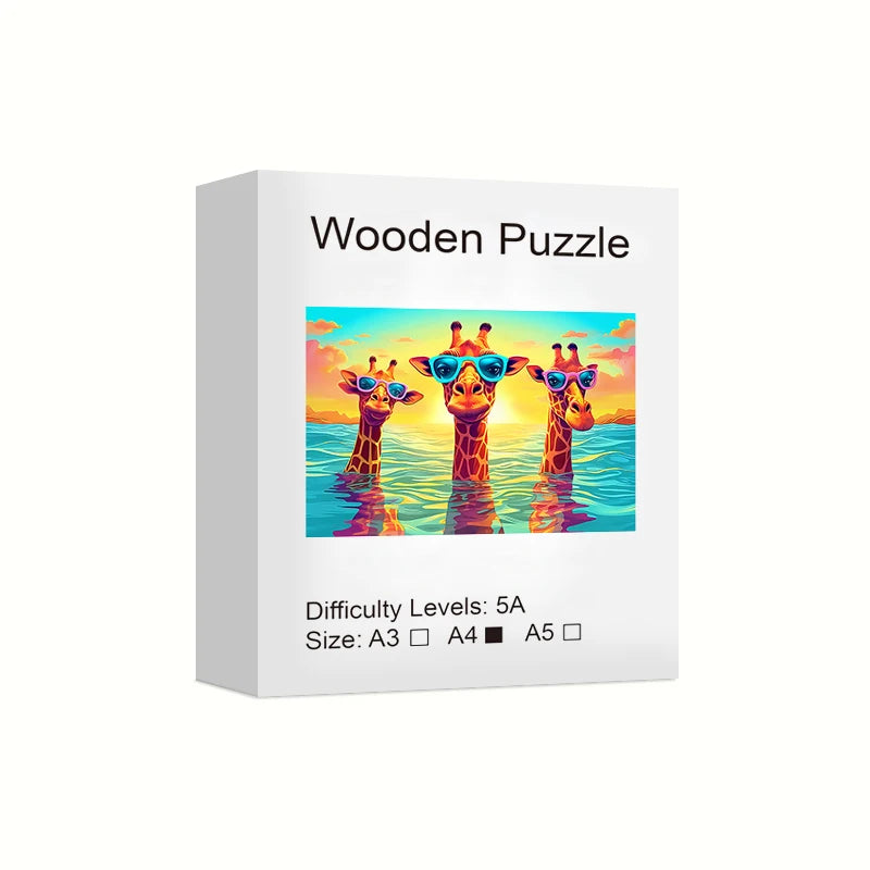 Build The Wooden Three Giraffes – Animal Jigsaw Puzzle Toy!