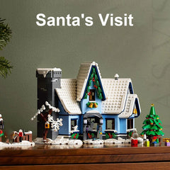 1445PCS Winter Village Santa's Visit Building Blocks Assemble Bricks Toys