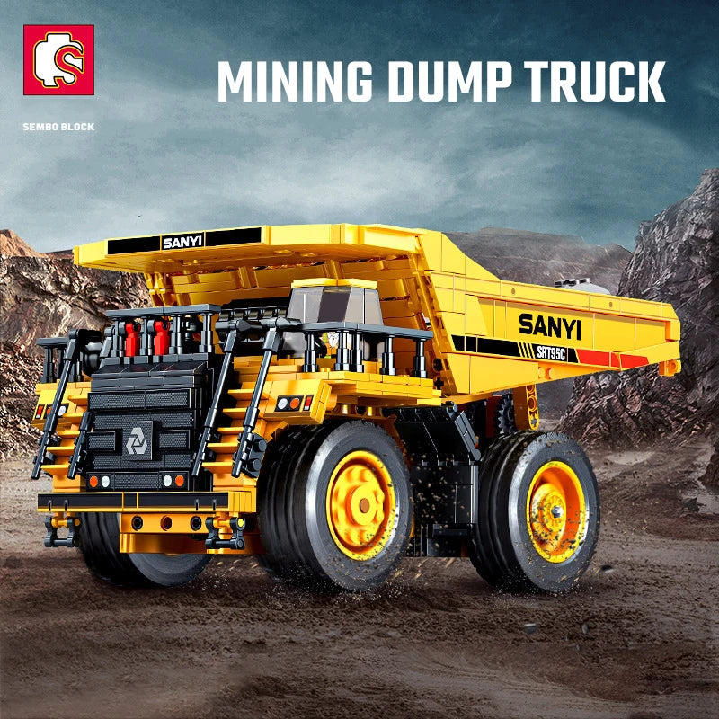 1261pcs Engineering Mining Dump Truck Model Building Blocks MOC Bricks Toys