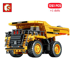 1261pcs Engineering Mining Dump Truck Model Building Blocks MOC Bricks Toys