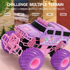 Race the Pink RC Car – High-Speed Off-Road Big Wheel 2.4G Truck Toy!