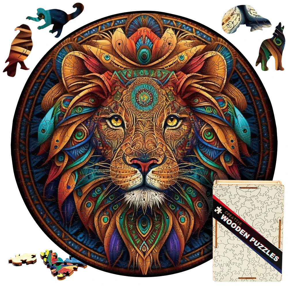 Build The 3D Wooden Mandala Lion – Animal Jigsaw Puzzle Toy!