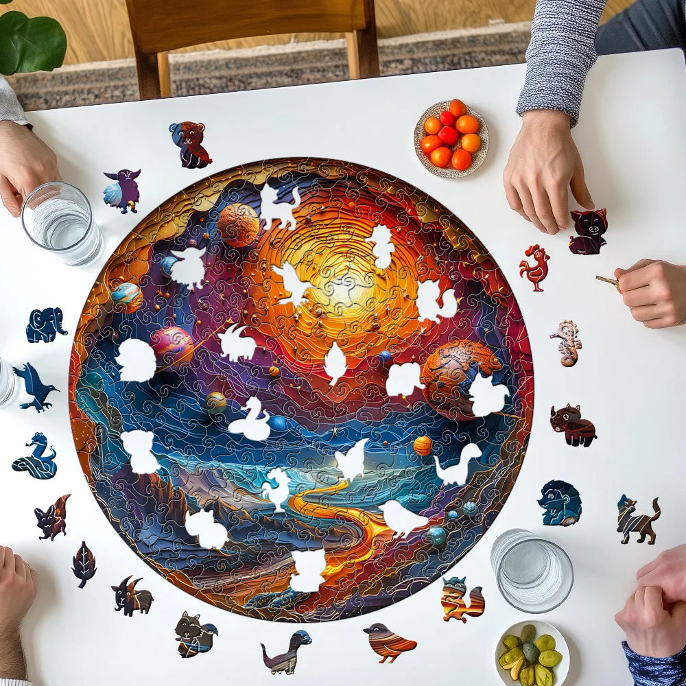 Build The Wooden Beautiful Artistic Galaxy Pattern – Jigsaw Puzzle Toy!