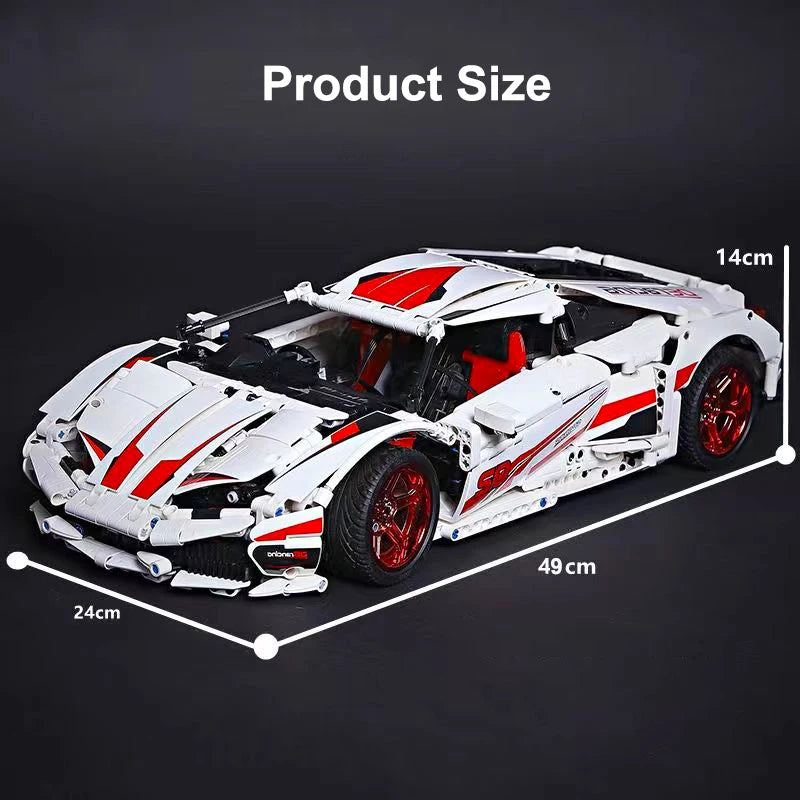 1696PCS Technical LP610 White Lambo Speed Sports Car Building Blocks Bricks Toys