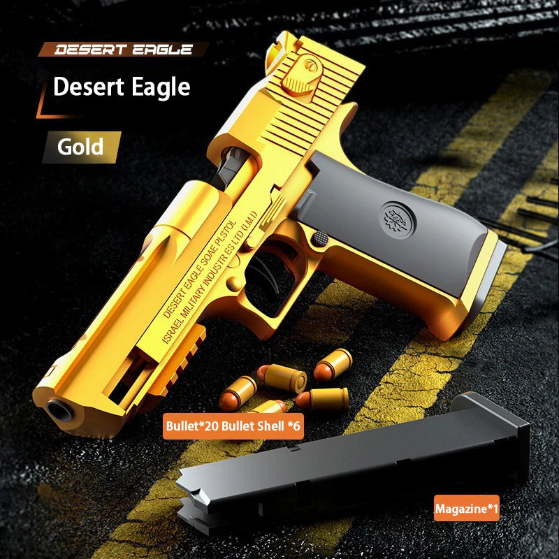 Continuous Firing Toy Pistol - High-Quality Desert Eagle, Soft Bullet Shooter!