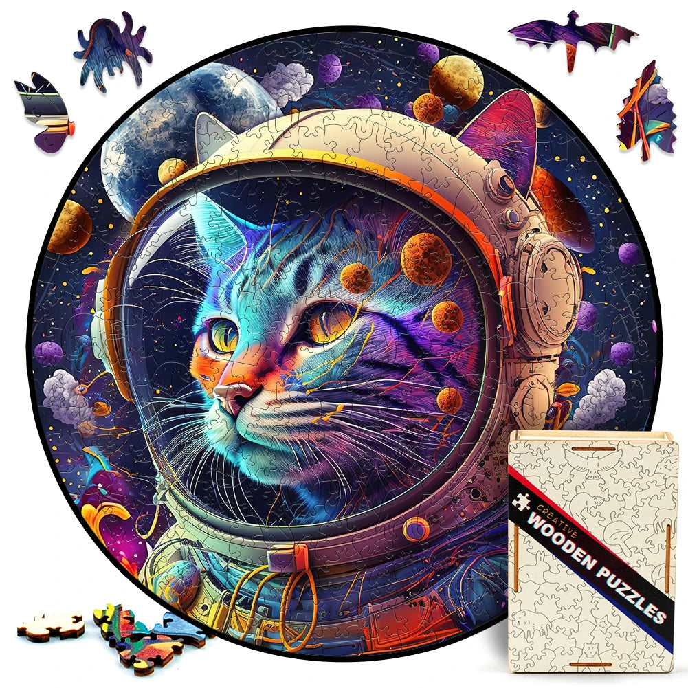 Build The Wooden Astronaut Cat – Animal Jigsaw Puzzle Toy!