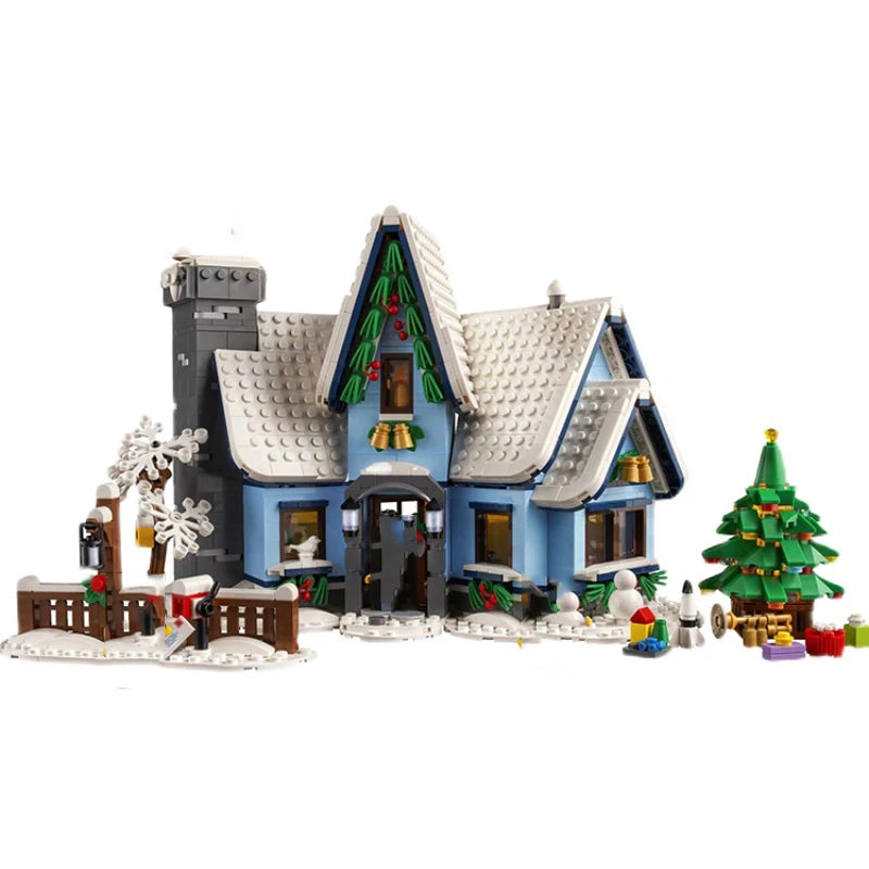 1445PCS Winter Village Santa's Visit Building Blocks Assemble Bricks Toys