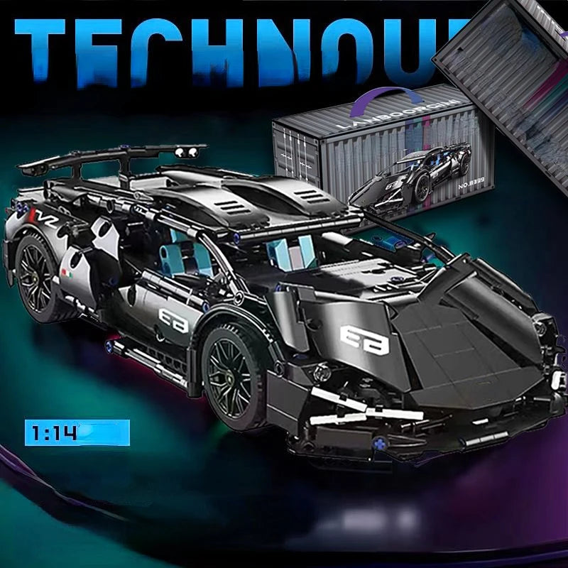 1280 PCS Technology 1:14 Supercar building blocks Assemble brick car toy gifts