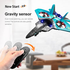 Control the RC Airplane – 2.4GHz Gravity Sensor Stunt Glider LED Jet!