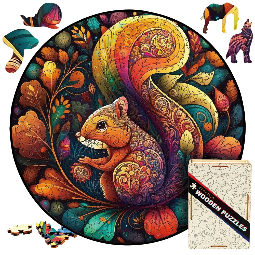 Build The Wooden Mandala Squirrel – Animal Jigsaw Puzzle Toy!