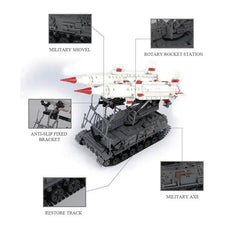 1469PCS Military Army SA-4GANF Missile Vehicle Model Building Blocks Bricks Toys