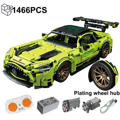 1466PCS Technical Green AMG GT 50 Sports Car Building Blocks Vehicle Bricks Toys