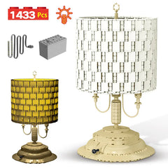 1433PCS City Lighting Classic Retro Cylinder Table Lamp Model Building Block Home Decoration Brick Toys