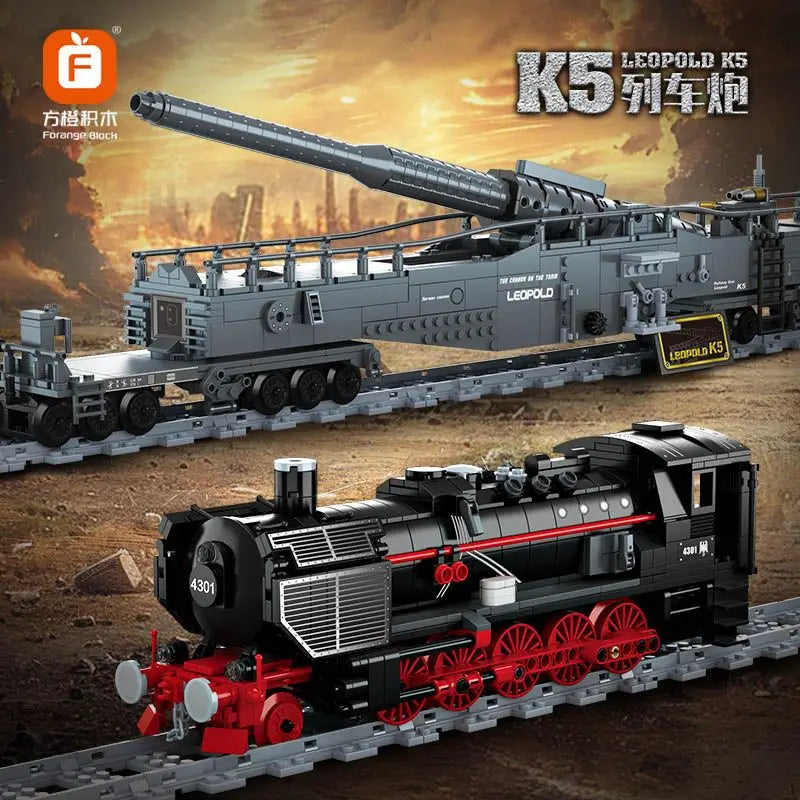 1691PCS Technical Vintage Train Gun Model Building Blocks Bricks Toys