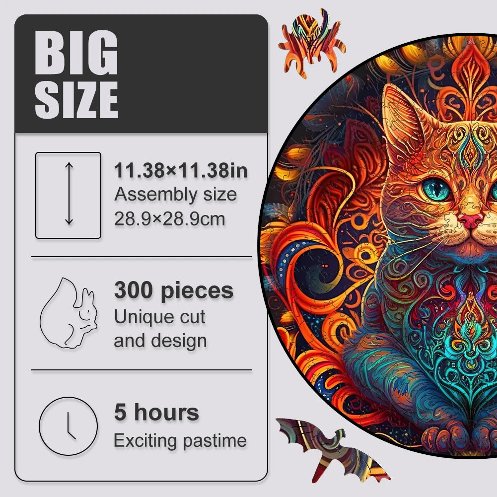 Build The Wooden Mandala Cat – Animal Jigsaw Puzzle Toy!