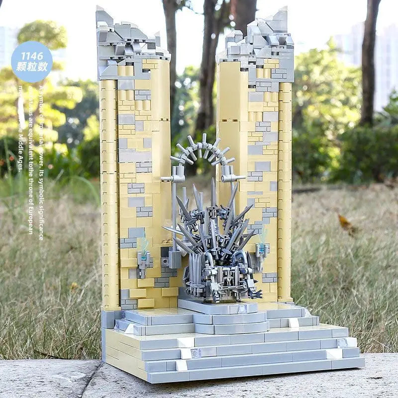 Build the Game of Thrones Iron Throne – Metal Sword Blocks Toy Model!