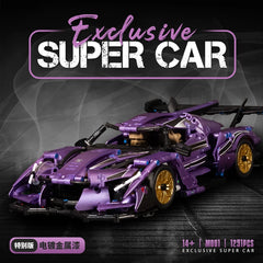 1291PCS Technical Apollo Super Sport Car Building Blocks Purple Vehicle Toys