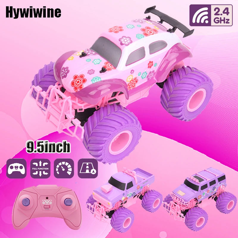 2.4G RC Car Pink Electric Drive Off-Road Big Wheel Purple Remote Control Trucks