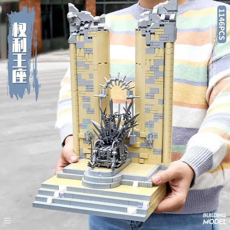 Build the Game of Thrones Iron Throne – Metal Sword Blocks Toy Model!