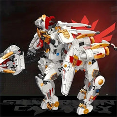 1389PCS Knights Mecha Building Blocks Silver Wings Armor Robot Warrior Model Toys