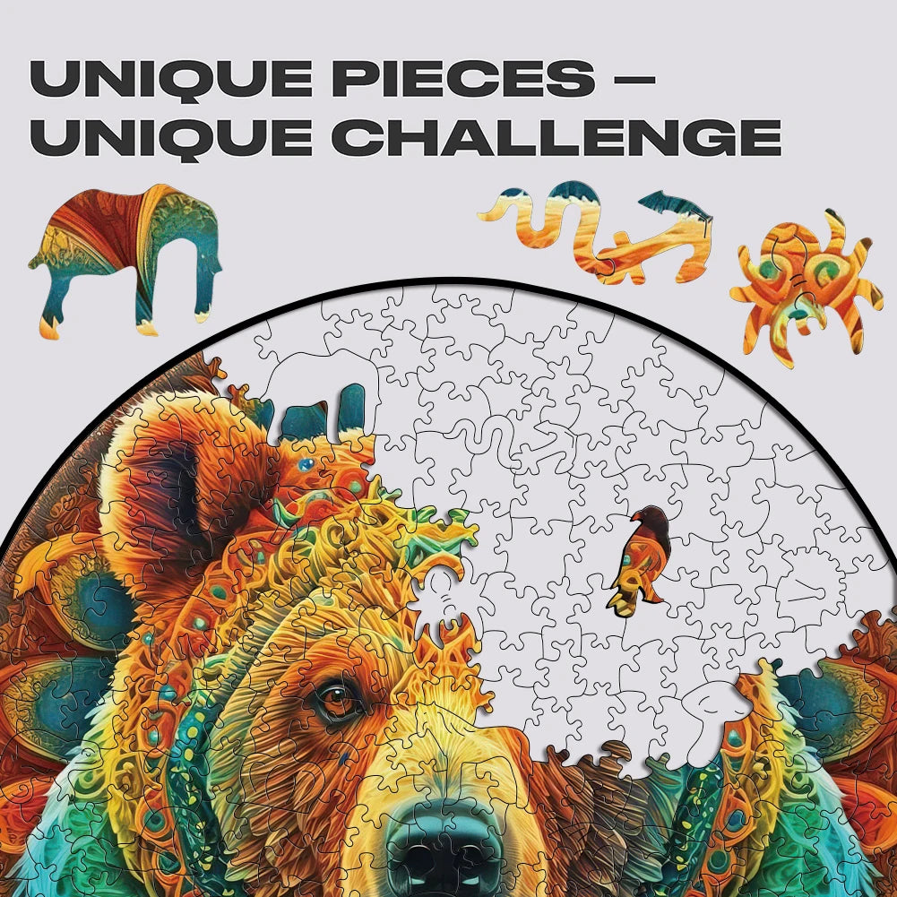 Build The Wooden Mandala Bear – Animal Jigsaw Puzzle Toy!