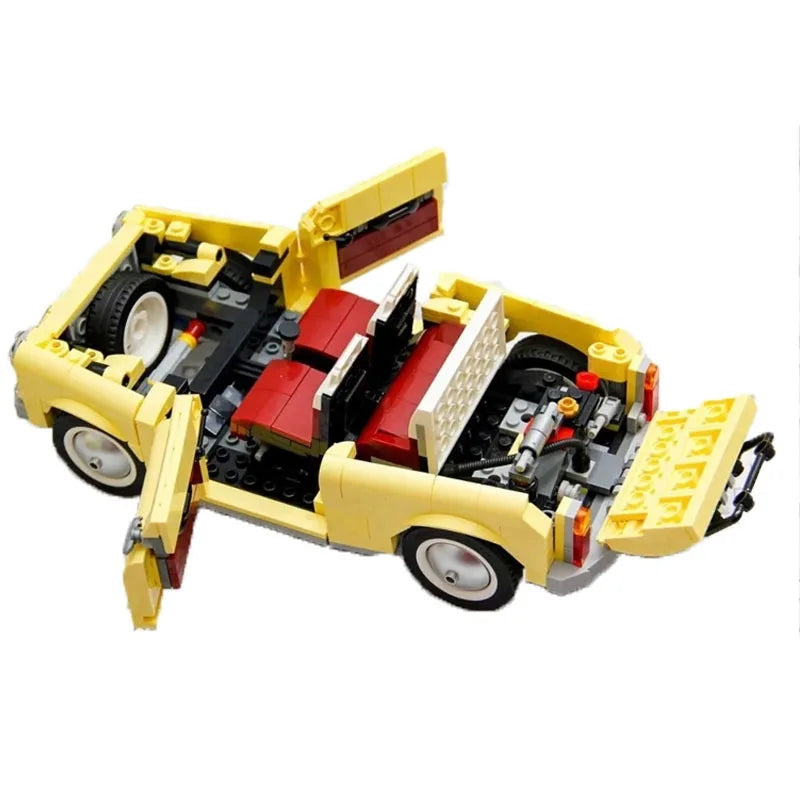 Technical Fiat 500 Building Blocks Classic Yellow Car 960 PCS Model 10271  Creator Assemble Vehicle Bricks