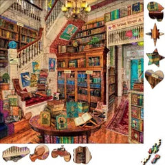 A4 Wooden Jigsaw Puzzle 200 Pieces | Exquisite Bookstore | Unique Puzzle